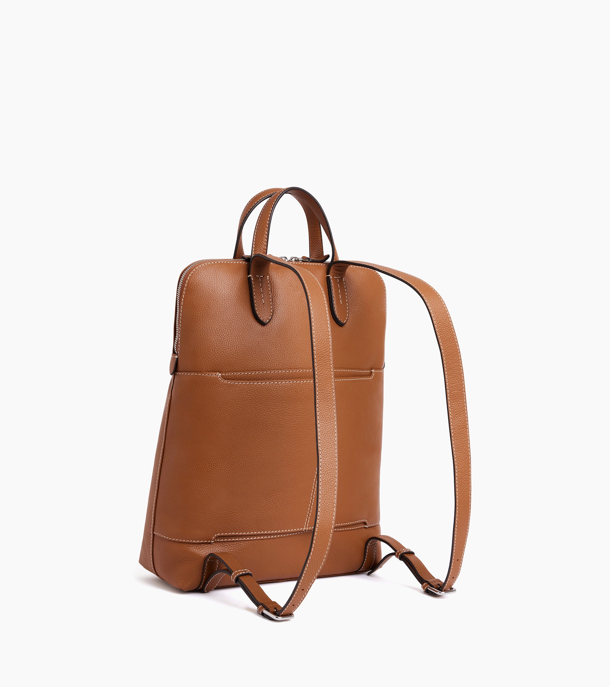 Sophie zipped business backpack in grained leather