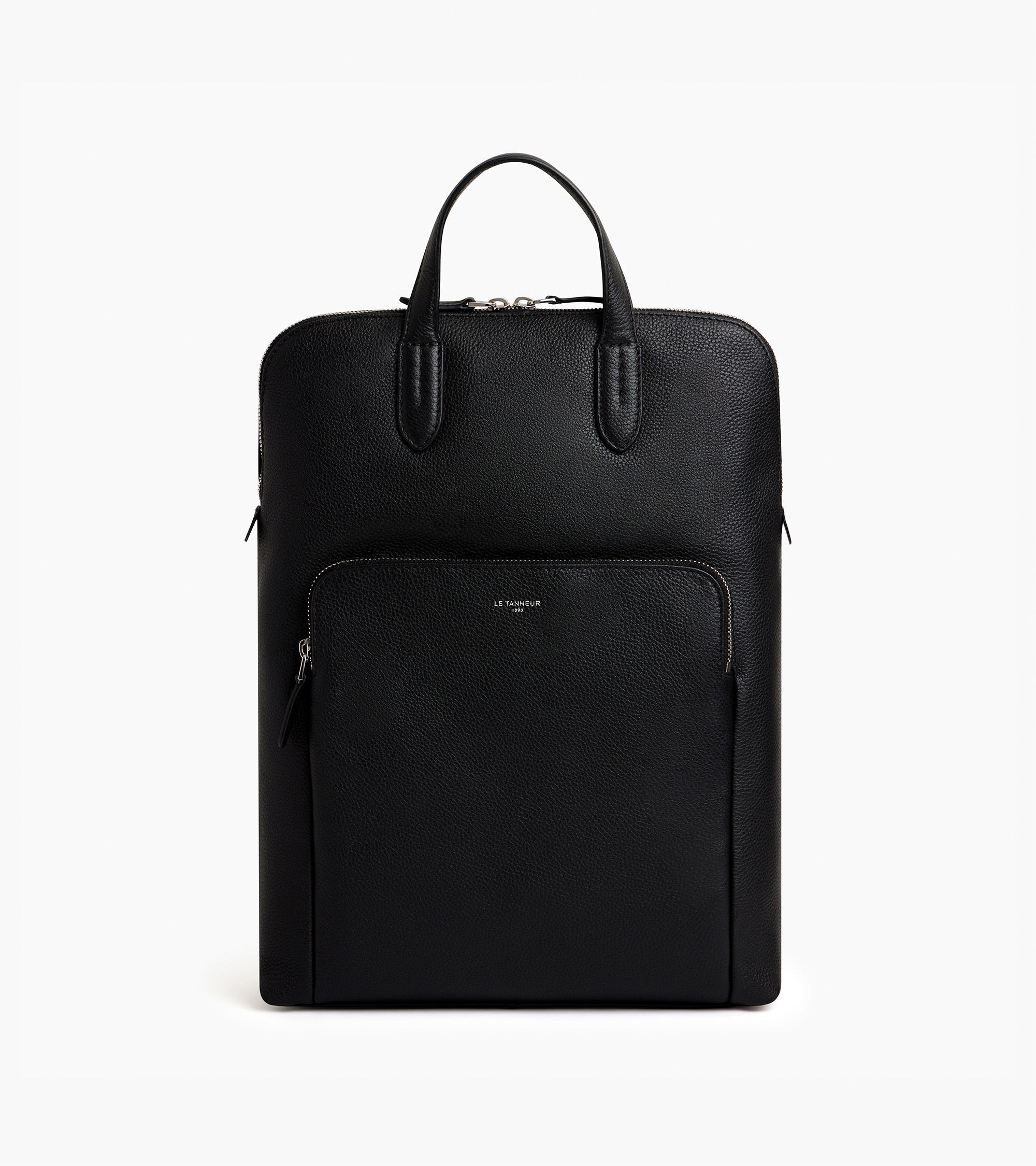 Sophie zipped business backpack in grained leather