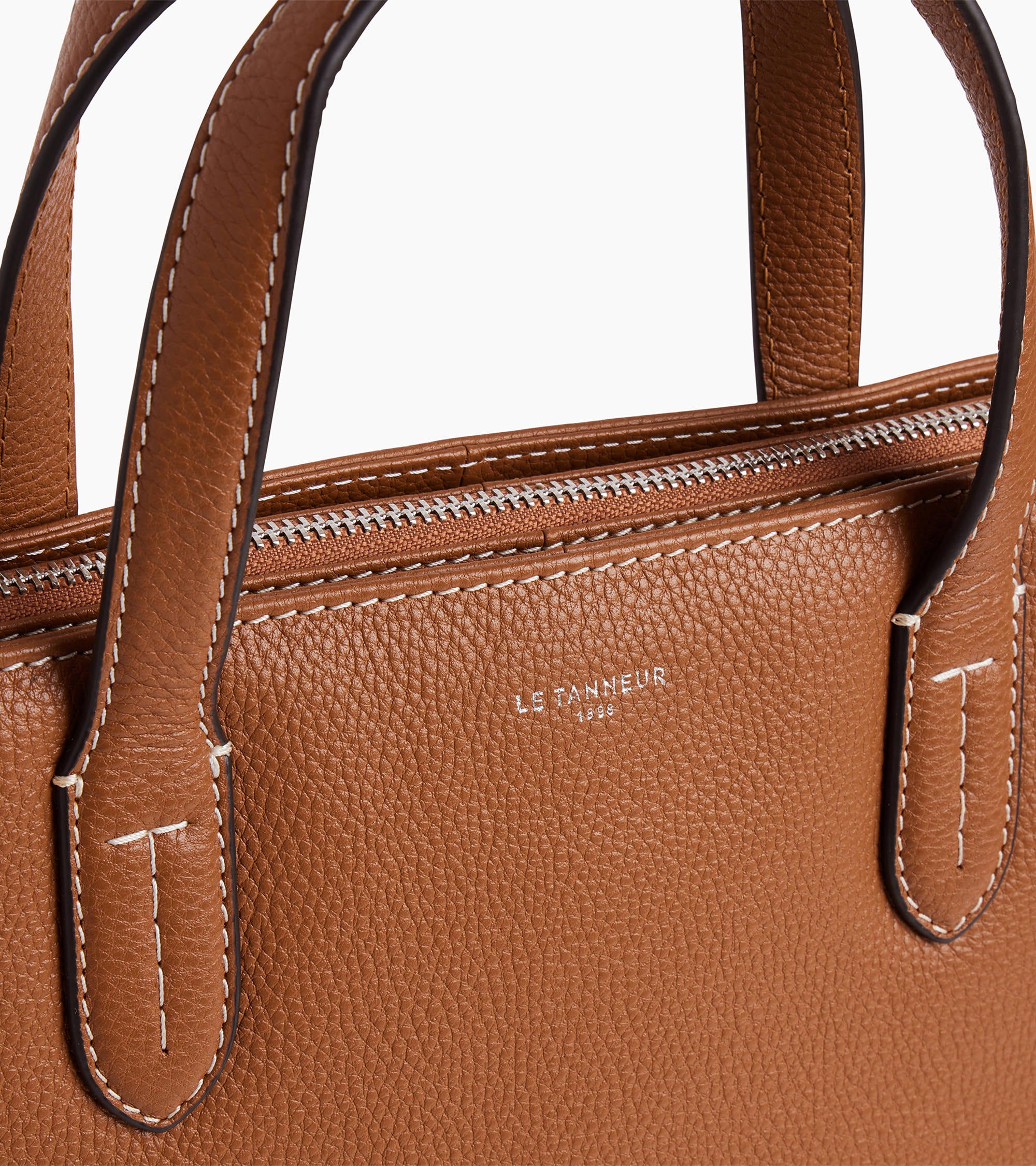 Sophie 15" briefcase with 1 gusset in grained leather