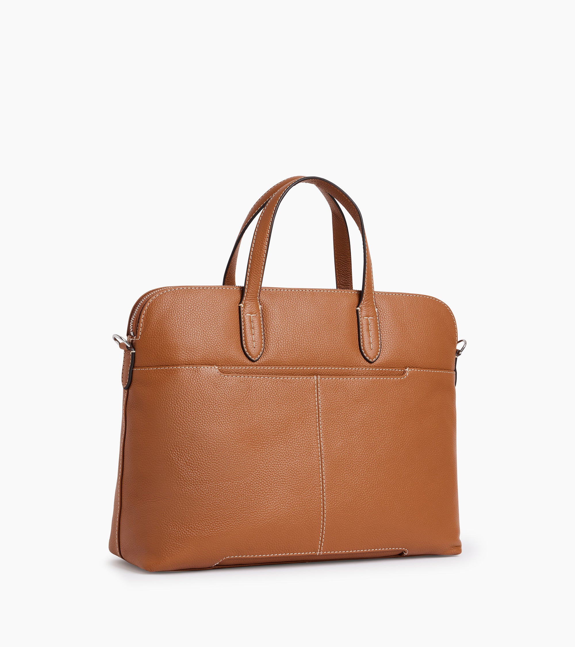 Sophie 15" briefcase with 1 gusset in grained leather