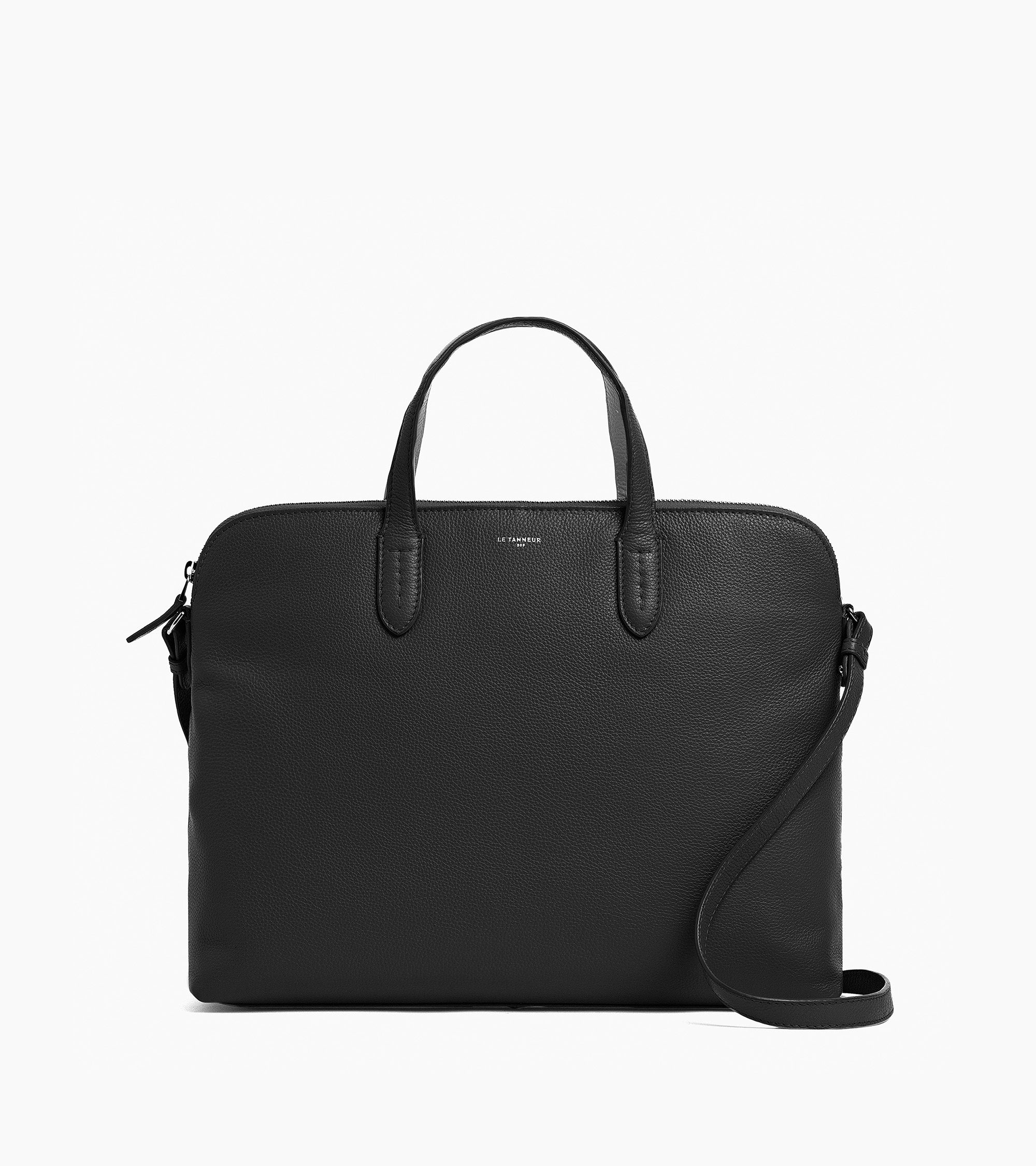 Sophie 15" briefcase with 1 gusset in grained leather