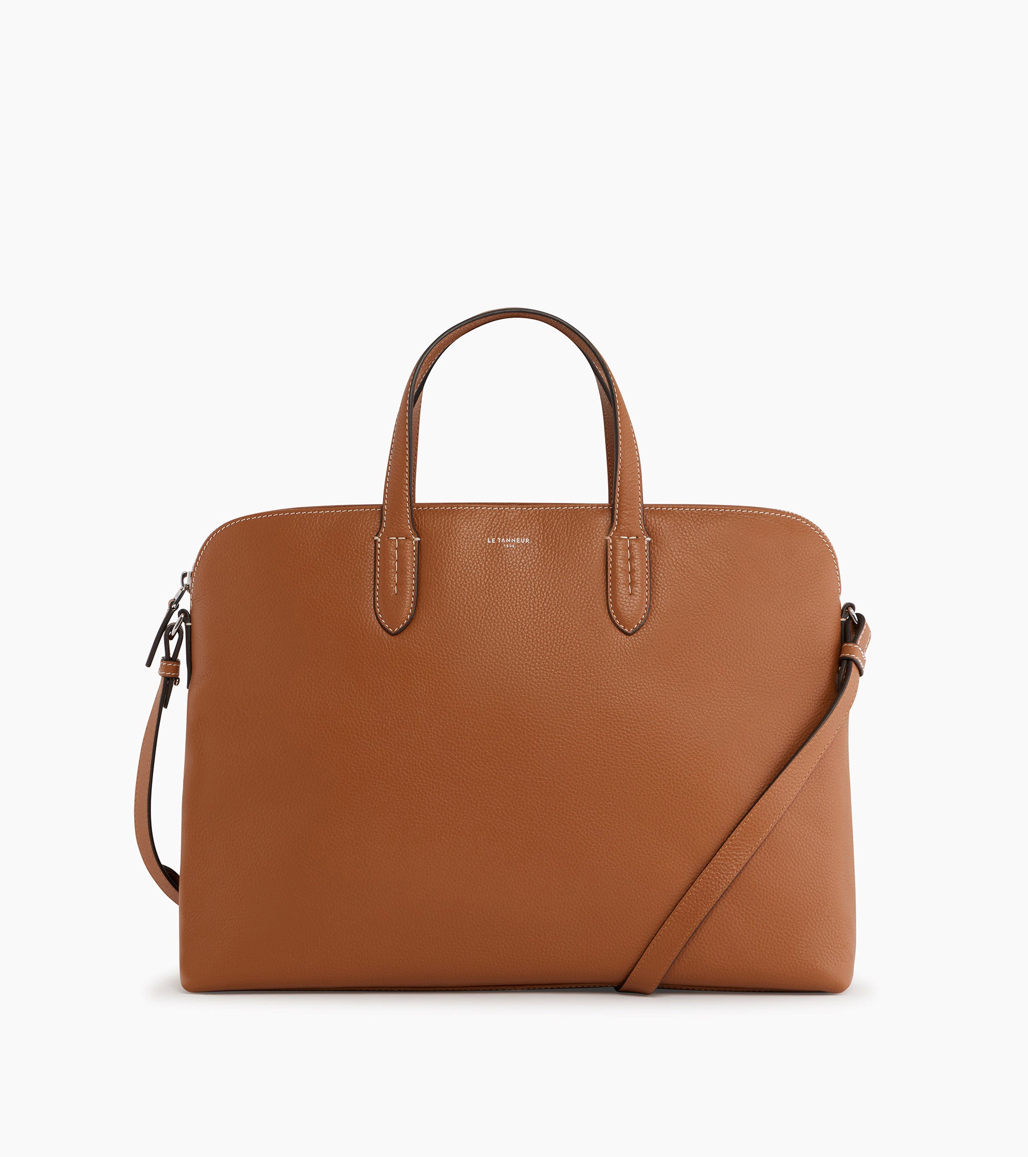 Sophie 15" briefcase with 1 expanding compartment in grained leather