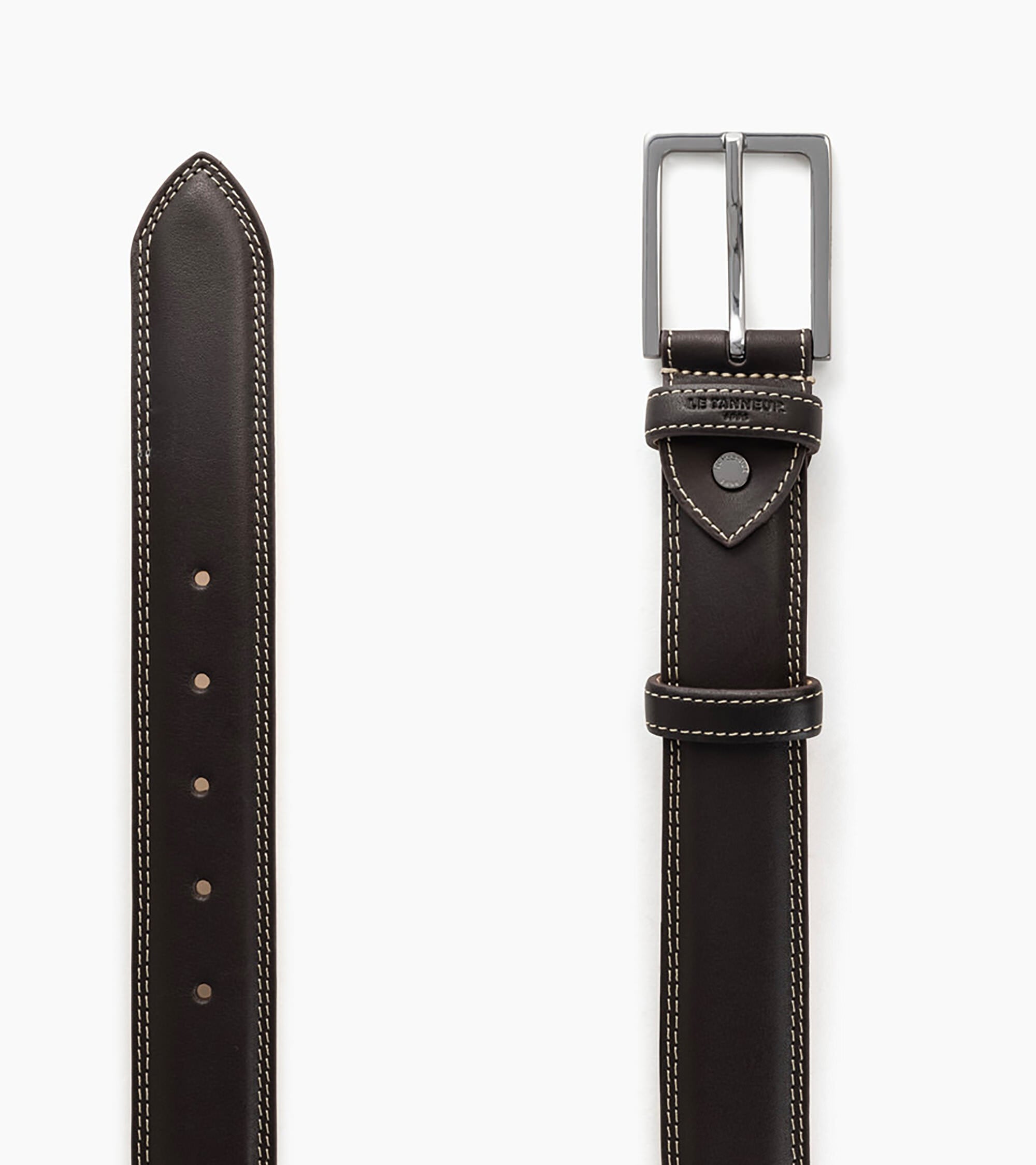 Vegetable tanned men's leather Martin belt with square buckle