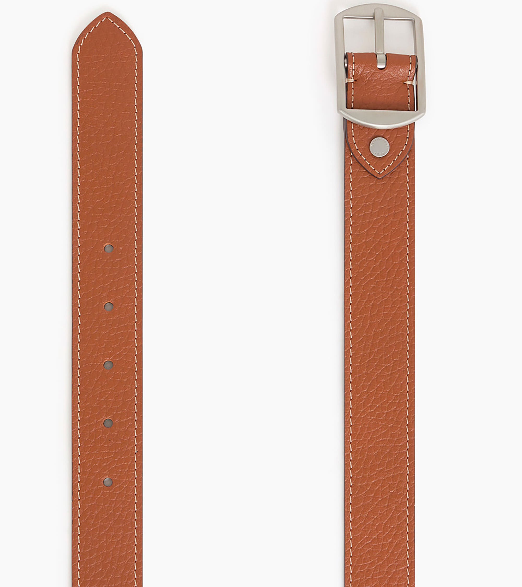 Men's reversible belt with square buckle in grained leather