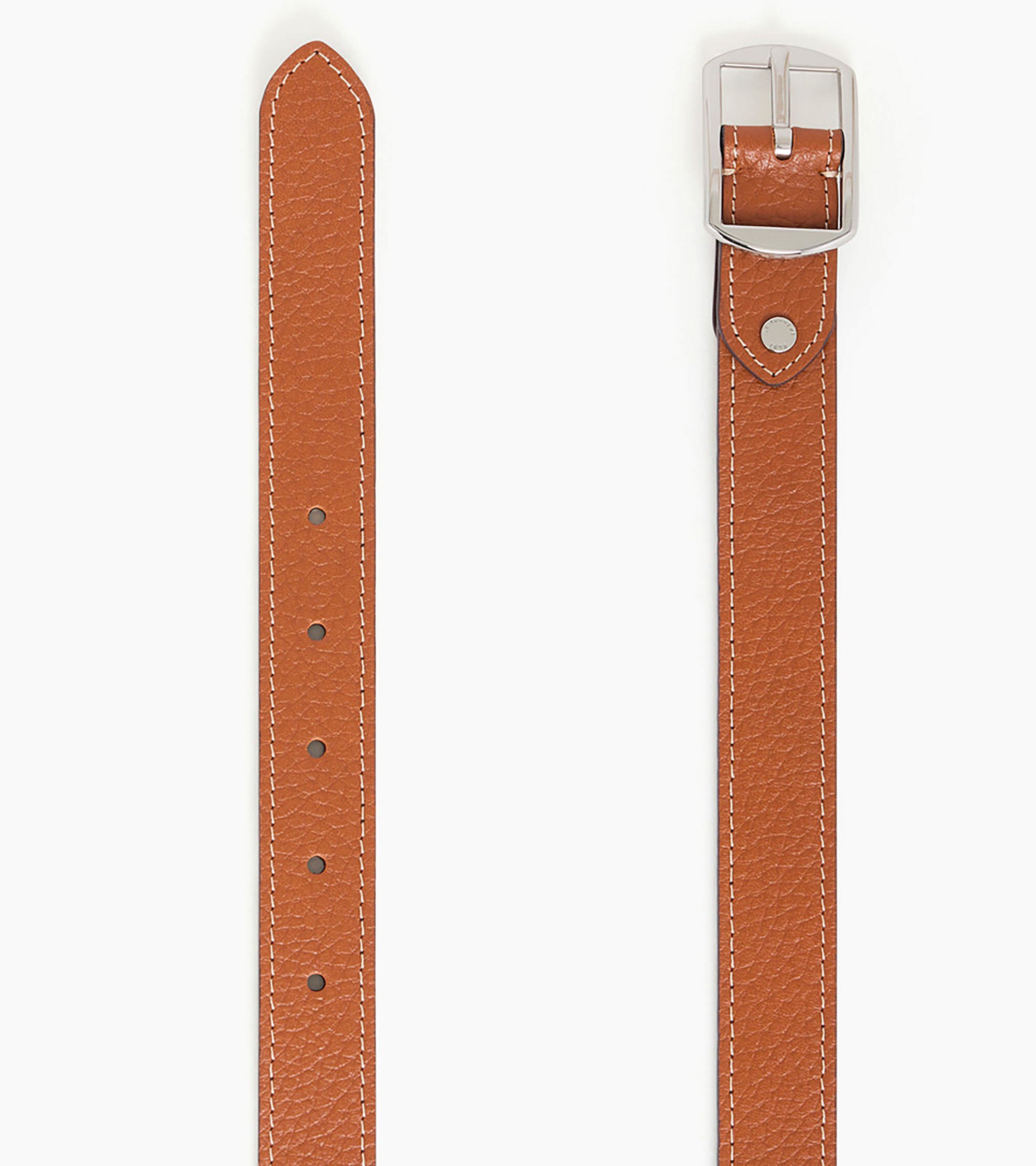 Women's reversible belt with square buckle in grained leather